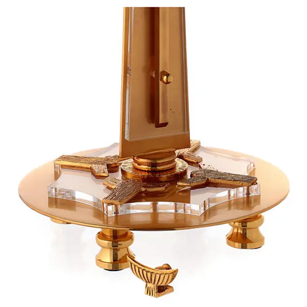 Ostensoir plexiglas laiton pierres anges hostie 15 cm