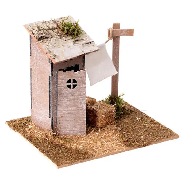Latrine avec fil à linges 15x15x15 cm crèche 6 cm
