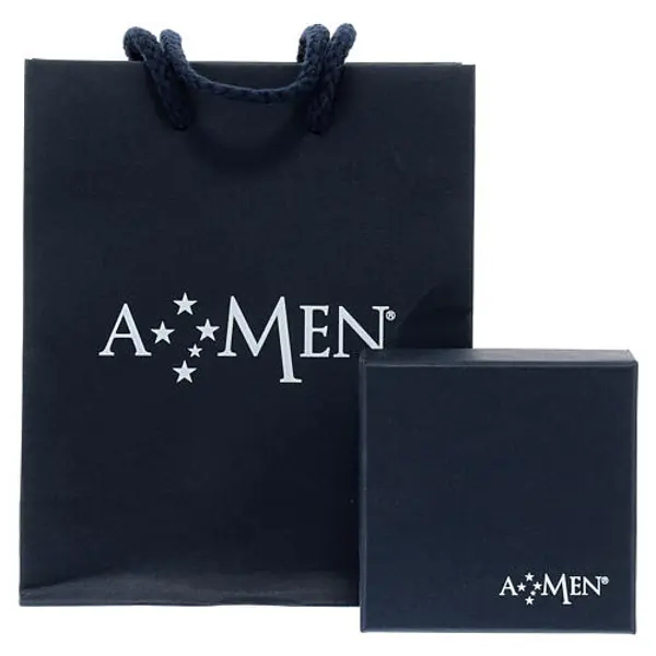 Collier Amen avec croix et médaille miraculeuse zircons blancs