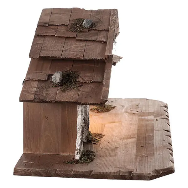 Cabane style nordique lumière LED crèche 12 cm Kostner 30x70x35 cm