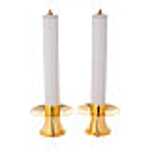 Duo de chandeliers d'autel et bougies cire liquide