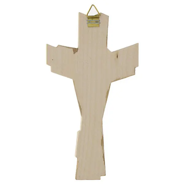 Croix du Pèlerin en bois Val Gardena finition argent