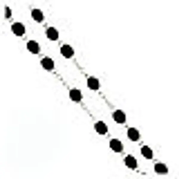 Chapelet argent 925 croix tubulaire grains ovales bois noir 8x6 mm