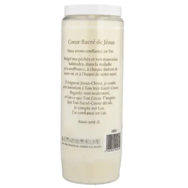 Lot de 3 Bougies de Neuvaine Sacré Coeur de Jésus avec prières