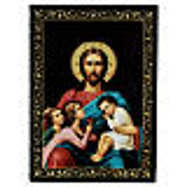Boîte 14x10 cm laque russe Bénédiction des enfants