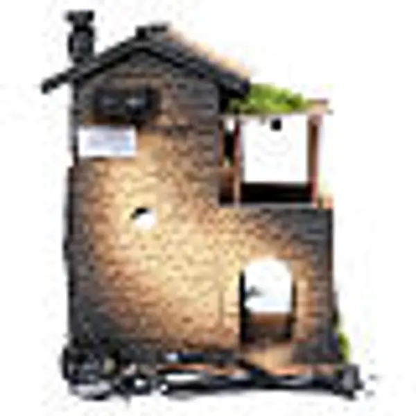 Taverne avec fumée crèche 39x30x23 cm