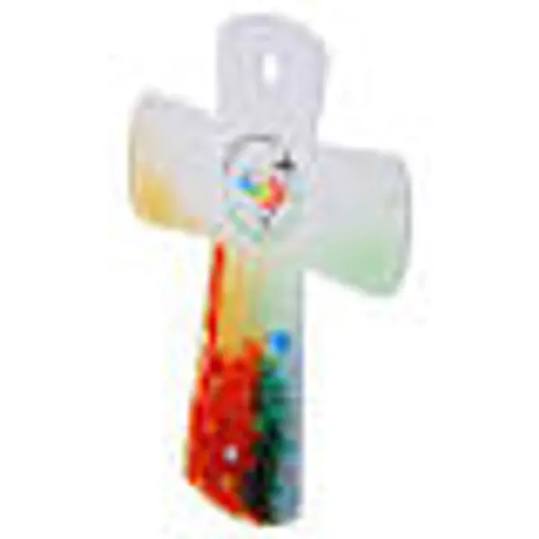 Crucifix mural en verre de Murano Jubilé 2025 25x19 cm