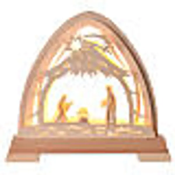 Arc gotique 4 lumières LED Sainte Famille Aram 10 cm naturel