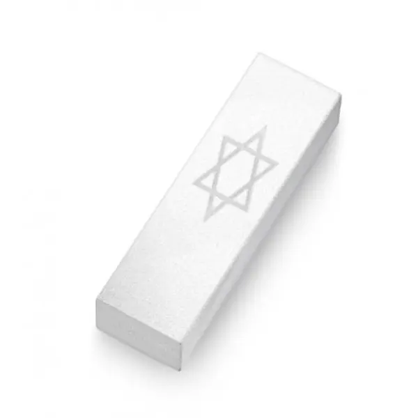 Mezouza de voiture en aluminium anodisé Adi Sidler, Étoile de David - Blanc