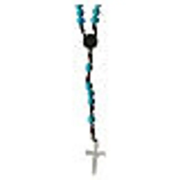 Chapelet en pierre turquoise 3 mm et corde