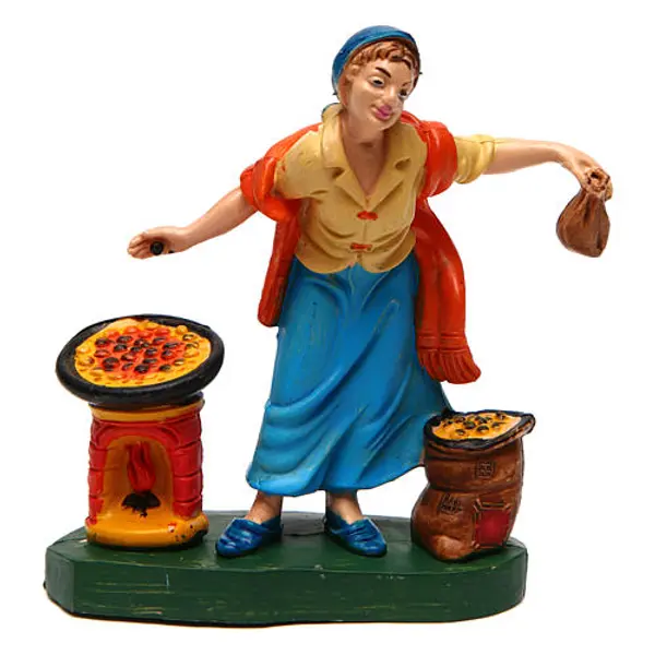 Femme avec châtaignes 10 cm crèche