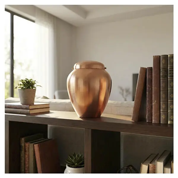 Urne cinéraire en cuivre finition naturelle 25 cm