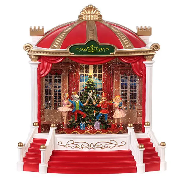 Scène de théâtre verre neige Ballet Casse-Noisette 25x20x10 cm LED