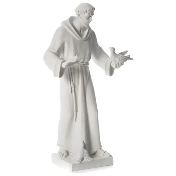 Saint François avec les colombes marbre synthétique 80 cm