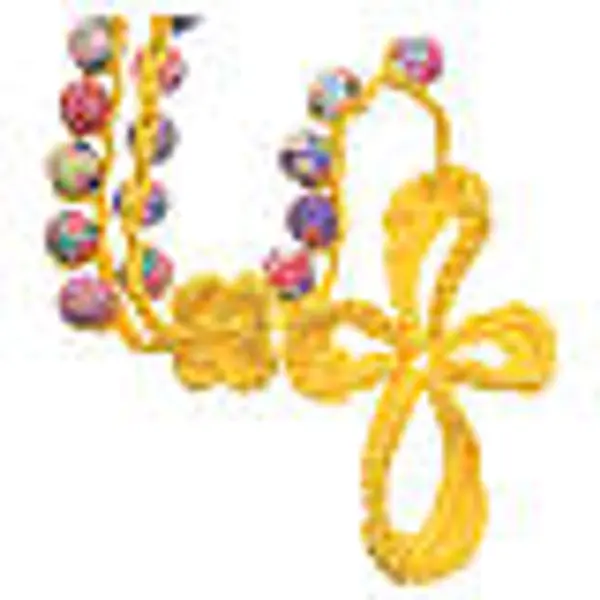Chapelet Medjugorje fimo et corde jaune