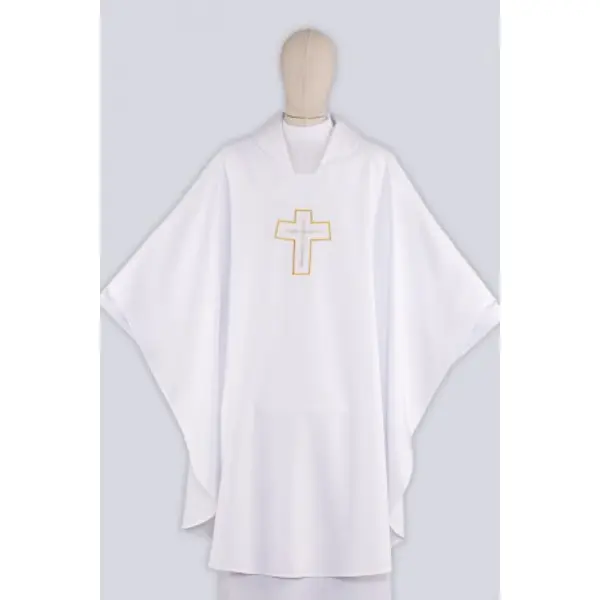 Chasuble solennelle blanche brodée Gh5/b