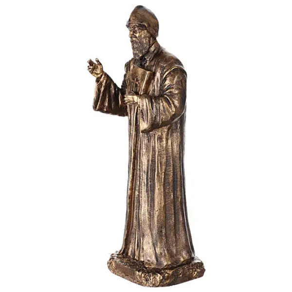 Statue Saint Charbel en résine patinée bronze 40 cm
