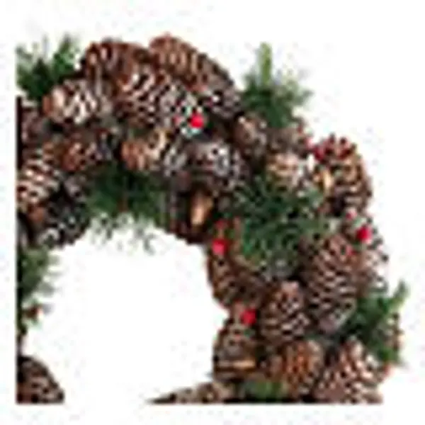 Couronne de Noël diam. 30 cm pommes de pin et baies