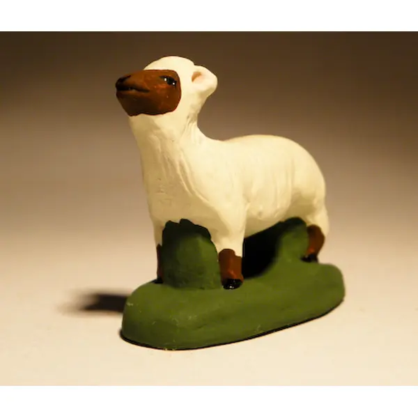 Mouton Debout Tête Noire 7 cm